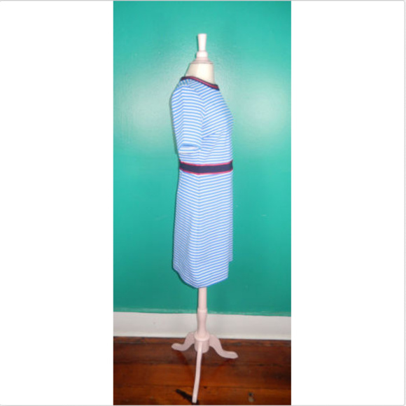 DRAPER JAMES PERSLEY PONTE KNIT BLUE STRIPED DRESS - Picture 6 of 7